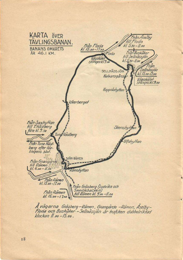 Rämenloppen 1933 Karta